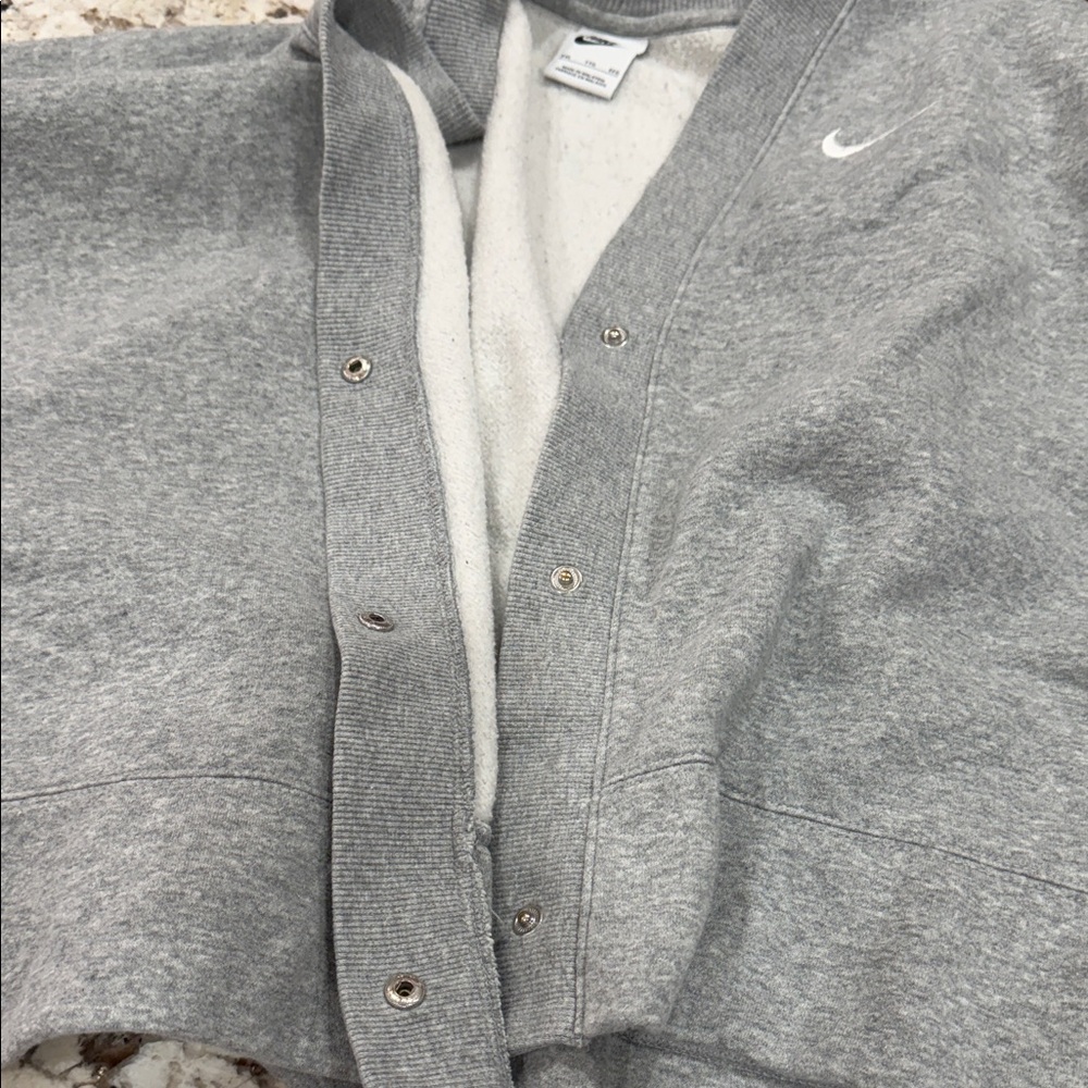 Nike Light Gray Open-Front Jacket - image 11